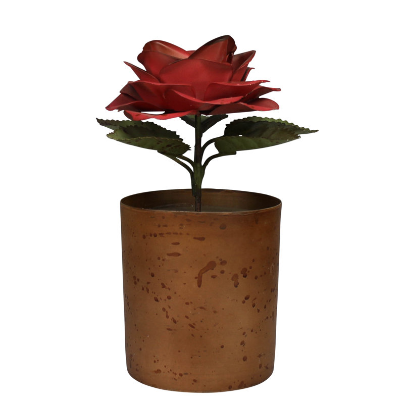 Pot With Rose, Aluminum