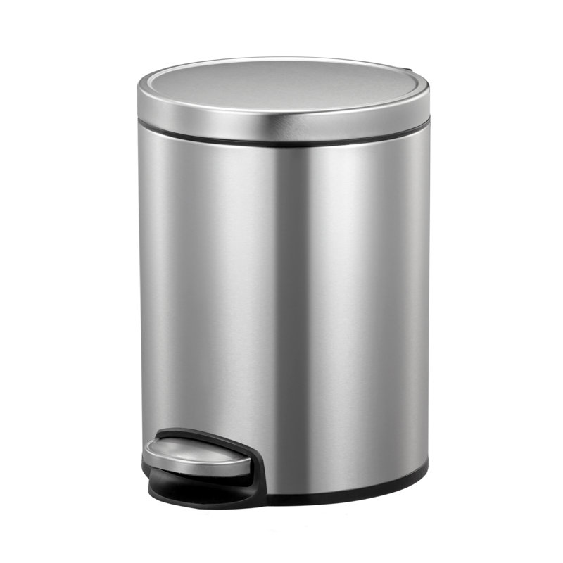 Eva Steel Step On Kitchen Trash Can, 5 L, Stainless Steel