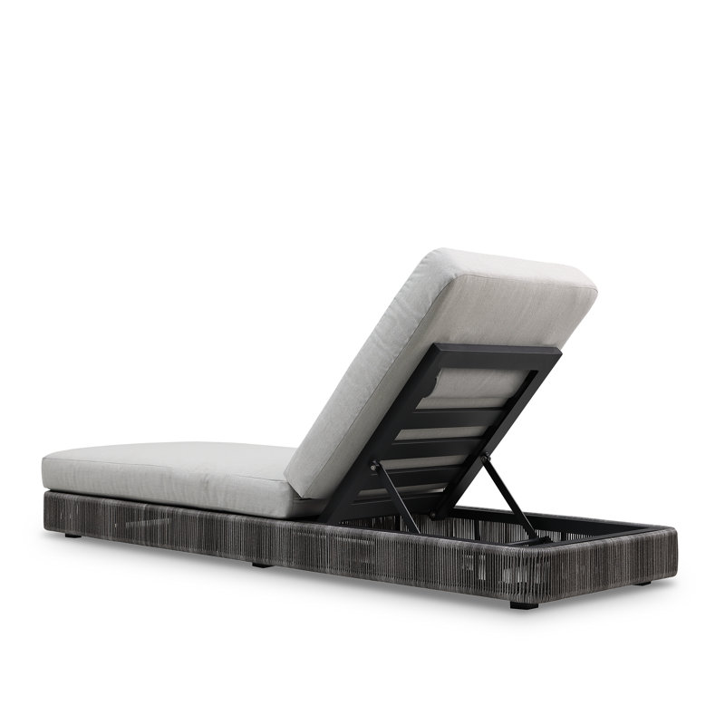 Chaise longue d'extérieur en métal Poveromo, Gris graphite