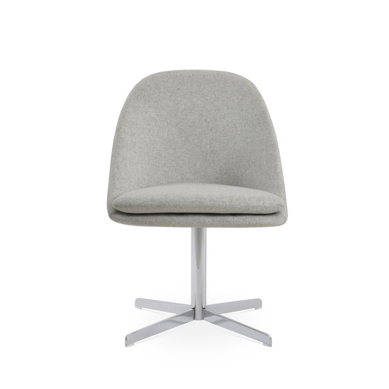 Avanos 4 Star Swivel Side Chair, Silver, Chrome