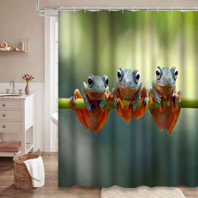 Java Tree Frog Indonesia Jungle Shower Curtain with 12 Hooks