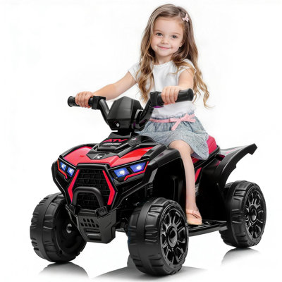 6V Kids Ride On ATV Quad with LED Lights & Music, 4-Wheeler Electric Toy for Toddlers Ages 3-6