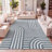 Aleighana High-Low MidCentury Modern Arch Stripe Two-Tone Navy/Cream Indoor/Outdoor Rug-2026780404