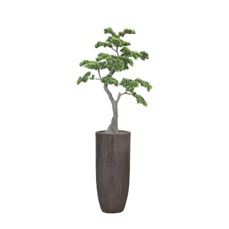 Faux bonsaï artificiel 66 "| Faux bonsaï artificiel dans une grande jardinière ronde en bois