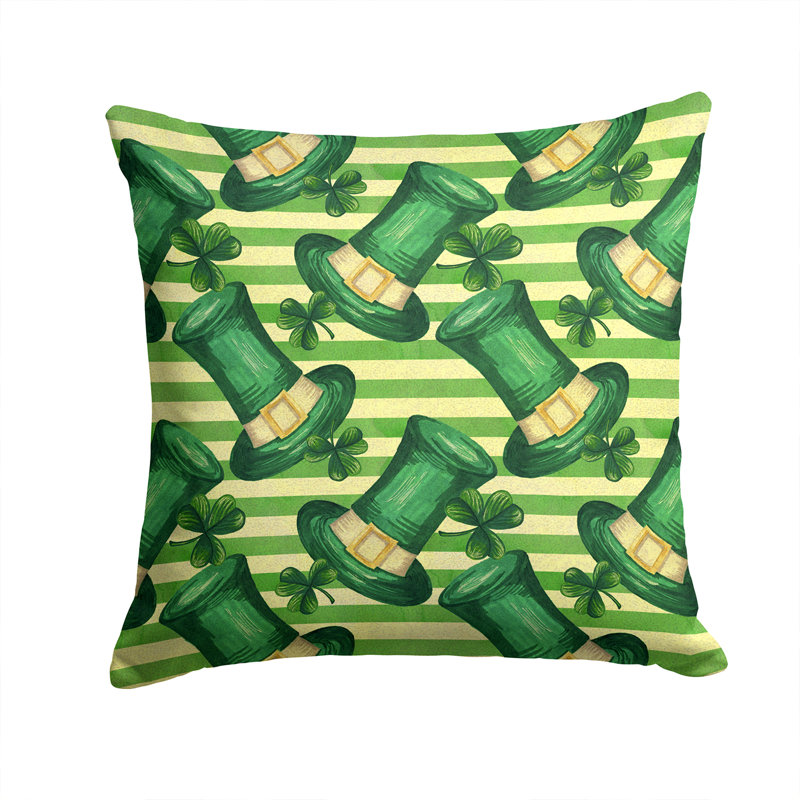Coussin décoratif extérieur leprechan hat de la journée aquarelle st patrick, 14 po x 14 po
