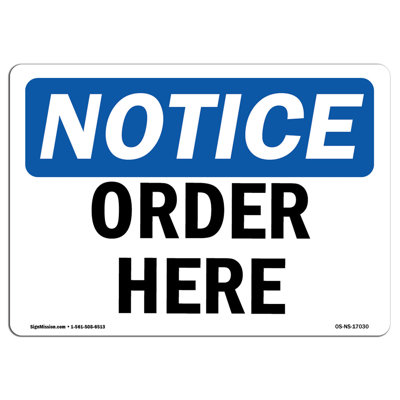 Order Here Aluminum Sign 12 x 18