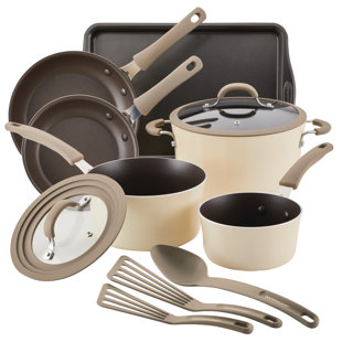  Rachael Ray Cucina Nonstick Cookware Pots and Pans Set, 12  Piece, Lavender Purple