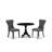 3 Piece Dinette Set for Small Spaces Contains a Round Dining Table with Dropleaf and 2 Dark Gotham Linen Fabric Parson Chairs, 42x42 Inch, Wirebrushed Black-2029837786-2029837790