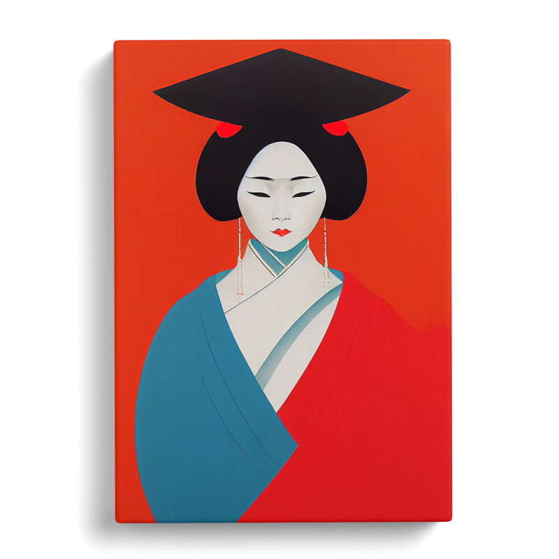 Remarkable Geisha - Wall Art, Wrapped Canvas, 50cm H x 35cm W, No Matte