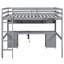 Lit mezzanine double en bois gris avec bureau, rangement et prise de courant-1436802307