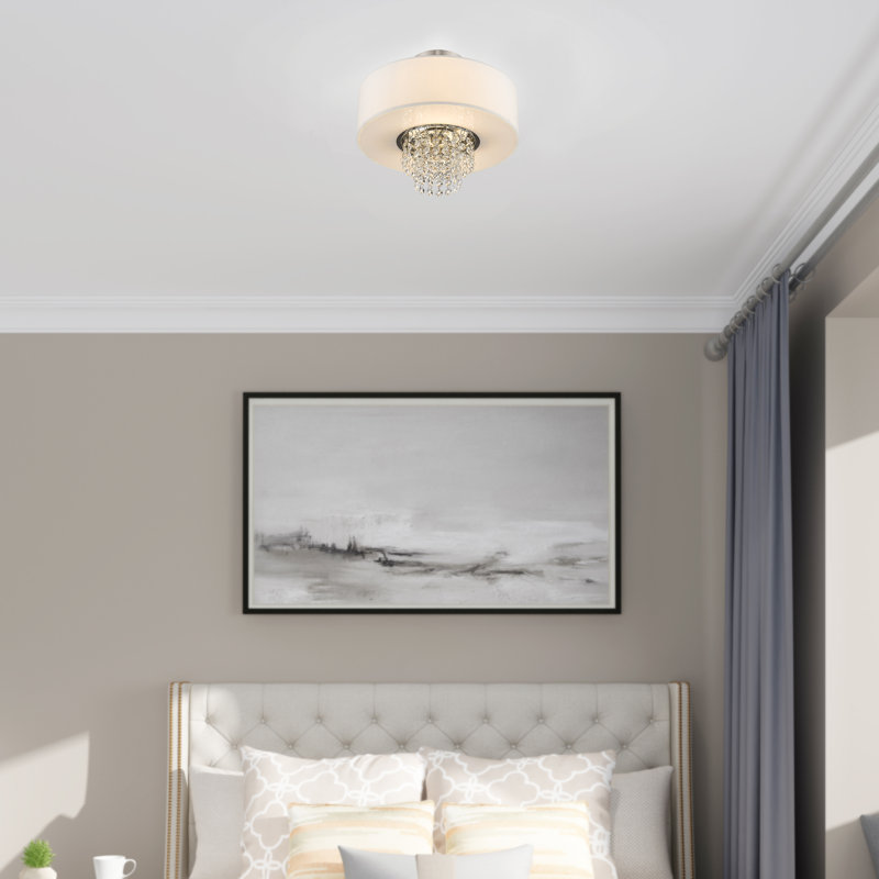 Claudelle Fabric Semi Flush Mount, 11.25" H x 11" W x 11" D