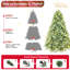 Arbre de Noël 48 pouces à teinte bleue, 150 blanc chaud, 592 pointes, installation facile, arbre en métal stable de 4 pi avec lumières à DEL, structure à charnières Pe +, base solide pour les fêtes
