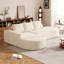 Chenille beige moderne, canapé modulaire, 3 coussins, matériau à haute résilience, sans assemblage, chenille modulaire confortable avec bords arrondis et respirants, conception d'oreiller, idéale pour le salon-1318391430-1318391480