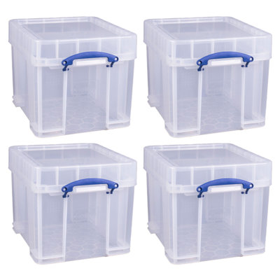  32 Liter Storage Container w/Snap Lock Handles, 6 Pack, Clear