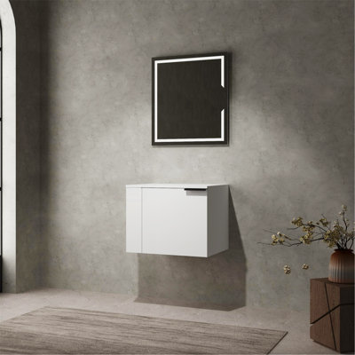 Ensemble de meuble-lavabo de salle de bain 24 po pour grand espace, ensemble d'armoires de salle de bain moderne, ensemble d'armoires de salle de bain sans lavabo, blanc (composable)