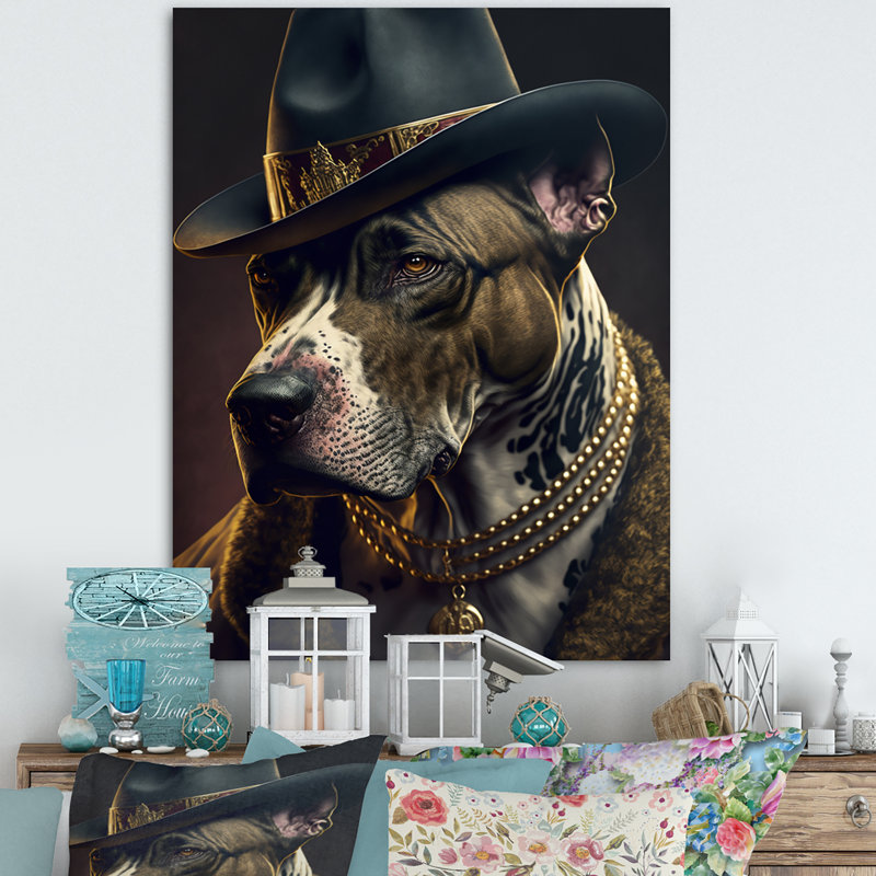 Mafia Pitbull II - impression sur toile, H 44 po x l 34 po x P 1,5 po, Toile tendue