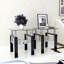 2-Piece Modern Tempered Glass Tea Table Set – Transparent/Black Square
