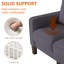 Moderne avec structure stable en bois massif et en métal gris foncé, coussins de 6,7 po, capacité de 900 lb, facile à assembler étant donné l'éponge à haute élasticité du canapé de salon gris, assemblage, option de rangement