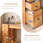 Meuble-lavabo 28,74 po en bois d'hévéa massif avec commode et tabouret de maquillage