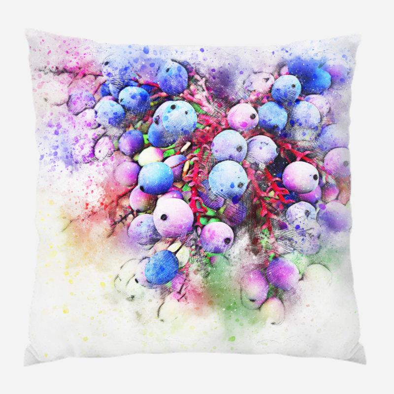 Housse de coussin carré Durkee Berries, Microsuède, Intérieur 