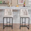 Ensemble de 2 tabourets de bar rembourrés modernes avec dossier capitonné, chaise à hauteur de comptoir avec structure en métal robuste, siège rembourré confortable pour la cuisine, le bar ou la salle à manger