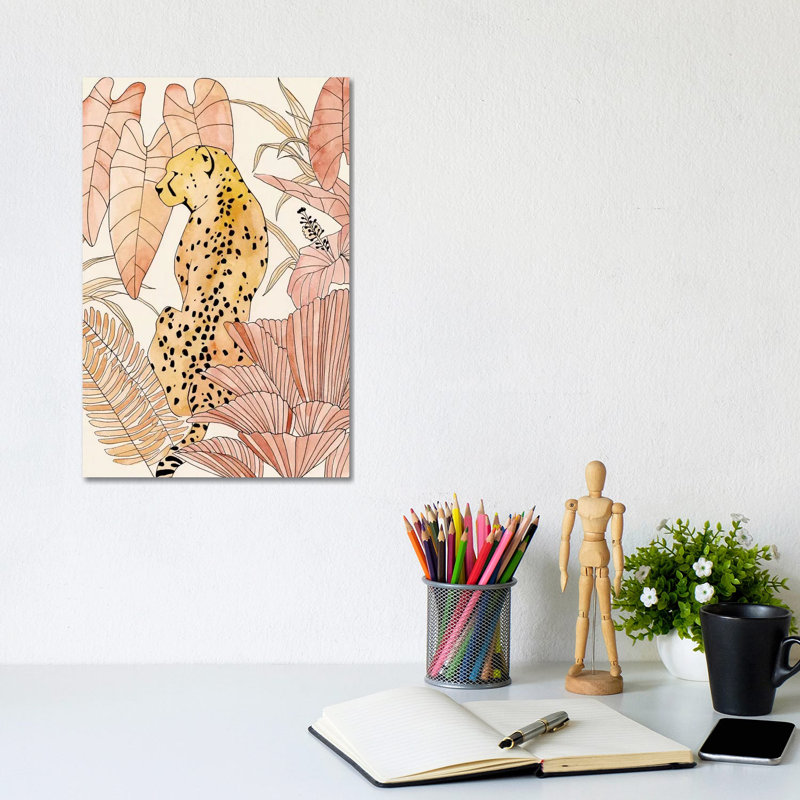 Blush Cheetah I by Annie Warren - Wrapped Canvas Print, 20.32 cm H x 30.48 cm W