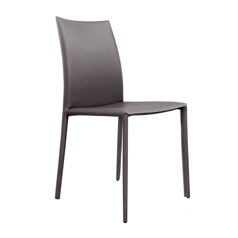Chaise d'appoint en cuir reconstitué Helmer, Gris anthracite