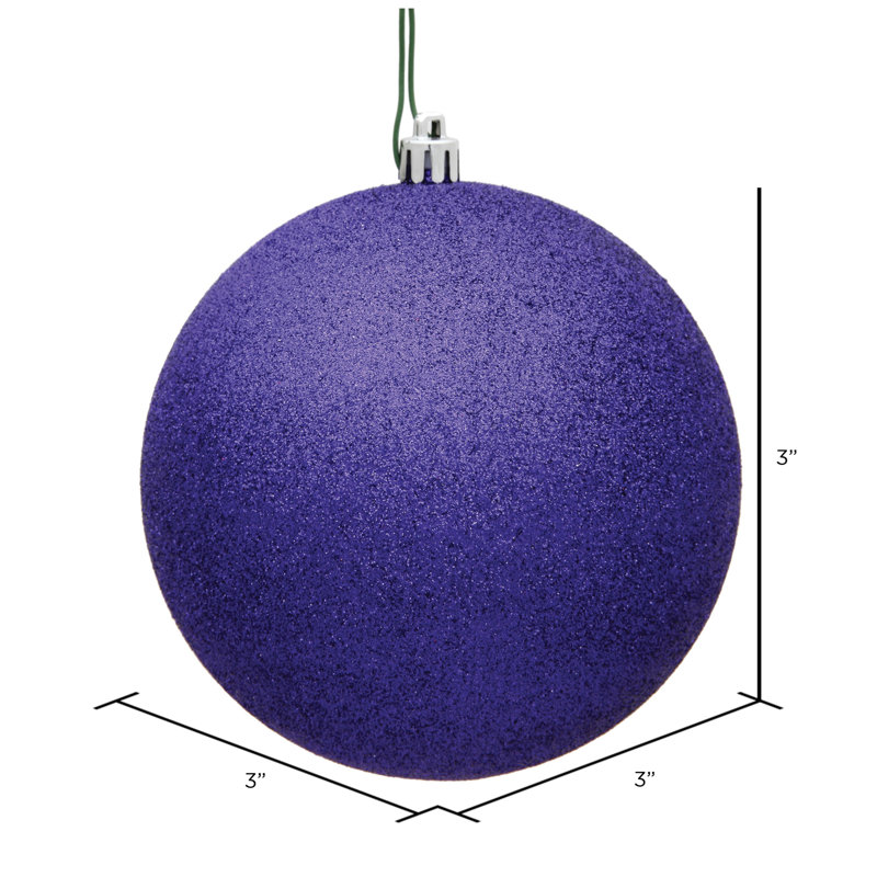 Ornement boule des Fêtes, Mauve, H 3 po x l 3 po x P 3 po