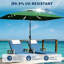10 x 6.5 ft Solar Rectangular Patio Umbrella, with LED Lights-541993664