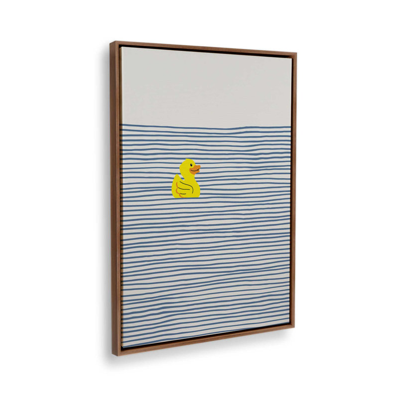 Reproduction d'art «Yellow Ducky» par Little Dean, Brun, H 32 po x l 24 po, Cadre flottant
