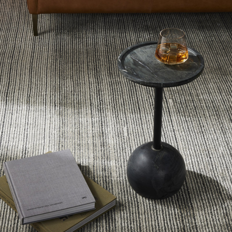 Viola Marble End Table, Black