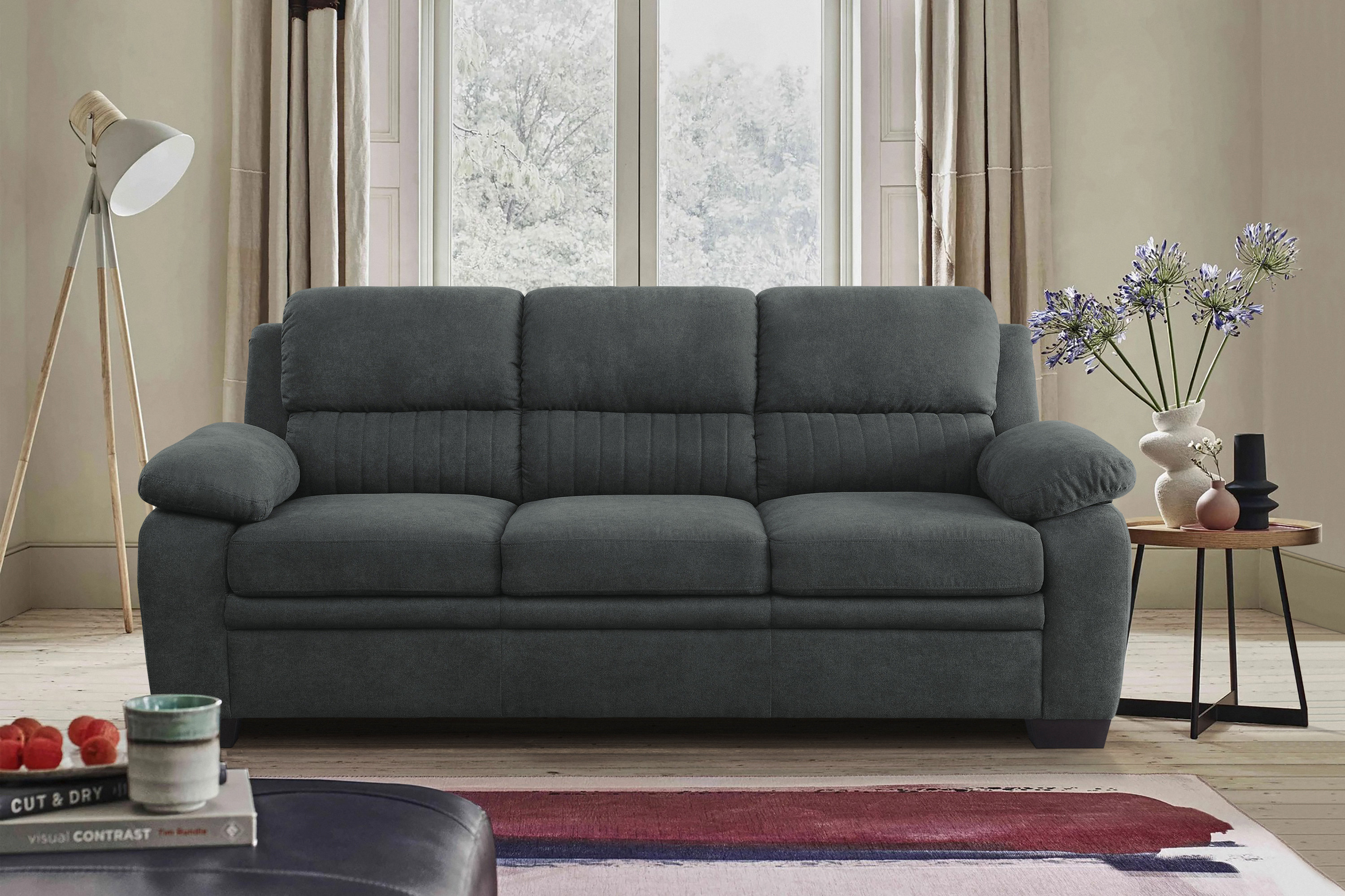 Ebern Designs Mellitz 80'' Pillow Top Arm Fabric Upholstered Sofa