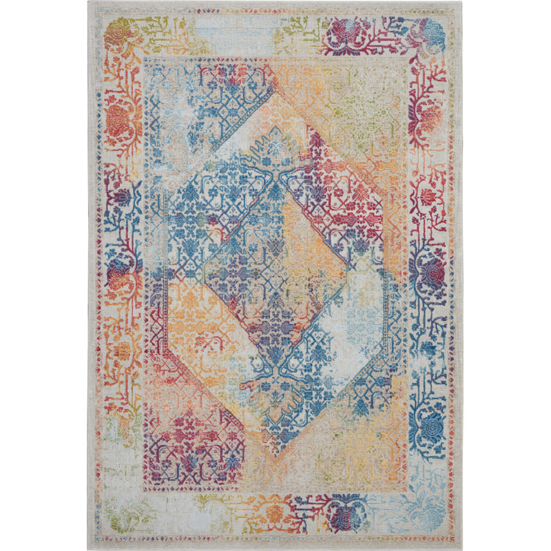 Tapis ivoire traditionnel Raymond Bohemian, Rectangle 4 pi x 6 pi