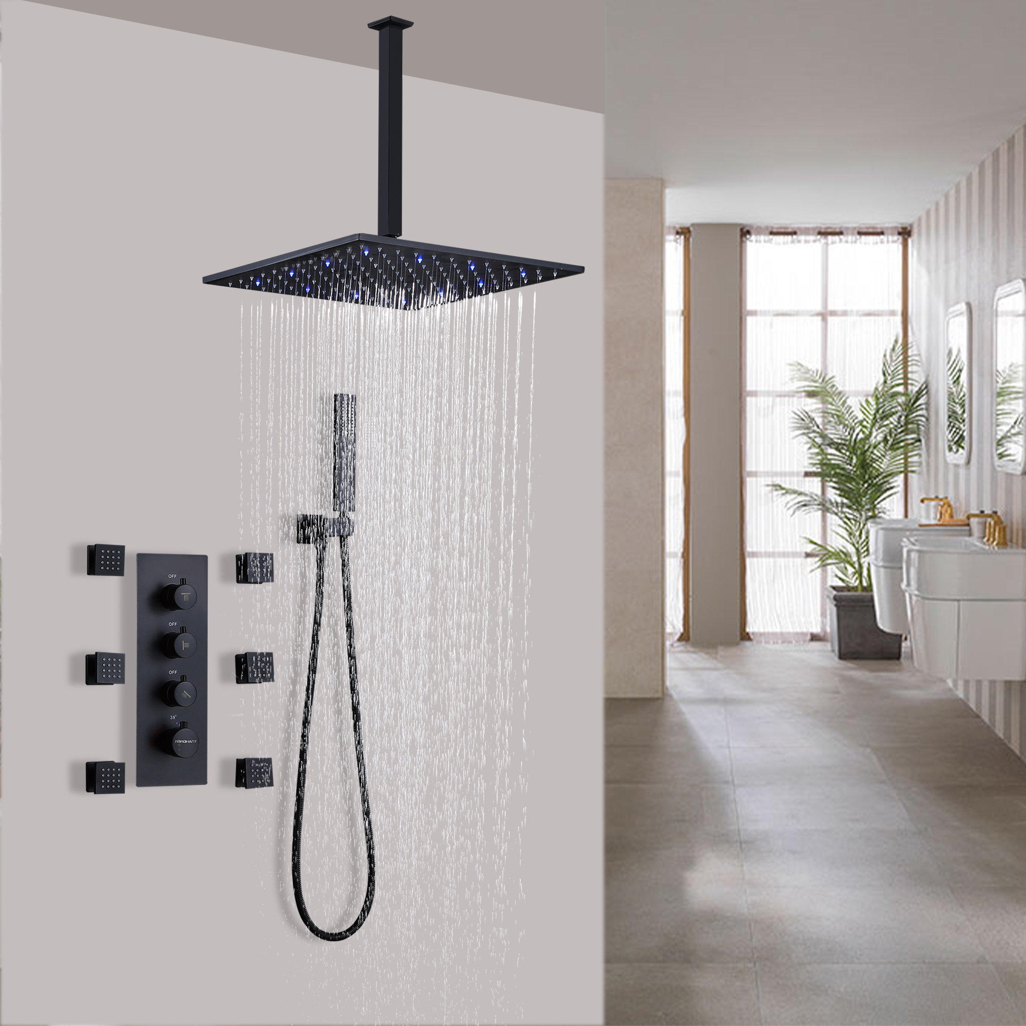 Inhouse Multi-Function Complete Shower System with Rough-in Valve | Wayfair