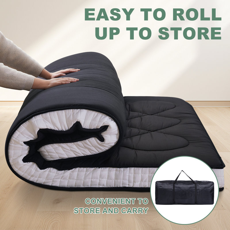 Matelas de futon japonais, Gris, Grand lit