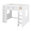 Lit mezzanine en bois avec armoires de rangement et tablettes-358501114