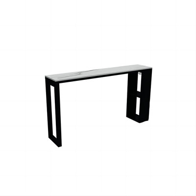 55.12"Minimalist Black Rectangular Bar Counter