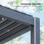 Pergola moderne en aluminium avec persiennes réglables, lumières DEL et charge solaire, pour balcon, terrasse et jardin-122519405