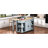 47 Inch Kitchen Island With Extendable Dining Table, Rubber Wood Veneer Kitchen Table With Internal Storage Rack, Power Outlet, Kitchen Island With Storage 2 Drawers 2 Cabinet,Grey Blue-352576847