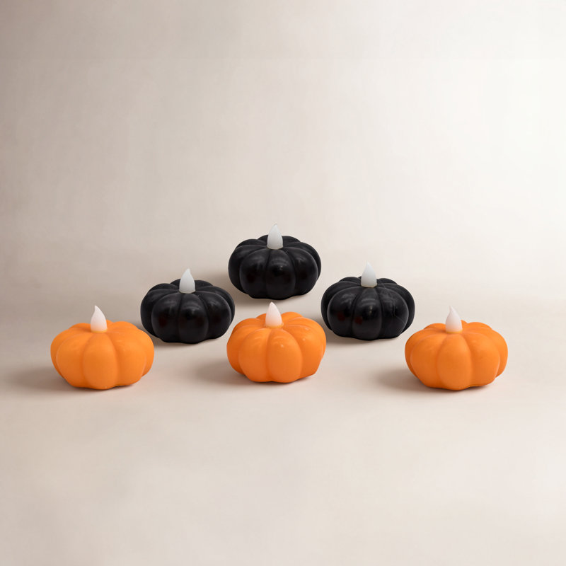 Battery Operated Lighted Pumpkins - 6 Piece