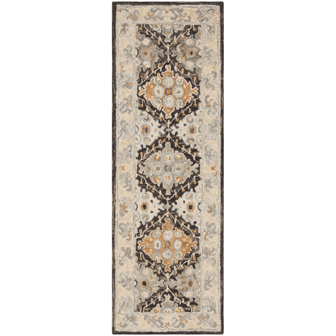 Vahakn Hand Tufted Wool/Cotton Oriental Rug in Beige/Brown Bungalow Rose Rug 