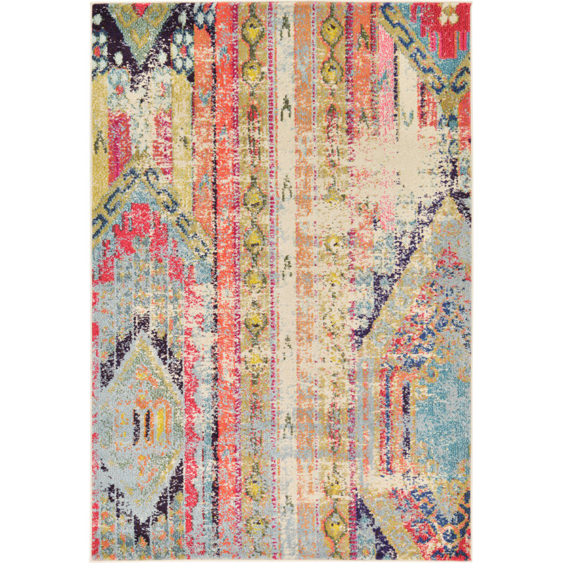 Indira Washable Geometric Indoor Rug, Rectangle 4' x 6'