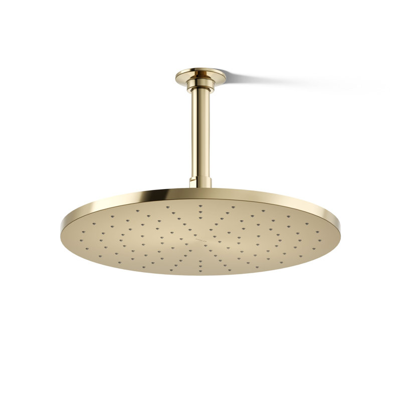 Contemporary 12" Round Single-Function Rainhead, Round Rain Showerhead, 2.5 Gpm, Vibrant French Gold
