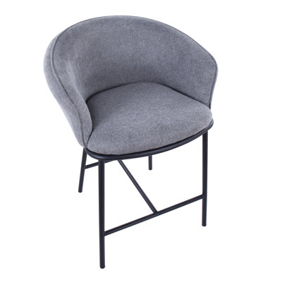 Upholstered Counter Stool with Metal Frame