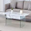 Table basse multifonctionnelle à plateau relevable - essentielle pour les maisons modernes. Pieds en verre trempé, plateau relevable. Parfaitement adapté aux salons et aux bureaux.-27626464