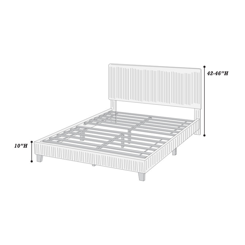 Lit plateforme tapissier Marvelle, Grand lit