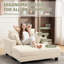  Canapé modulaire 108 po Cloud, en forme de L, avec méridienne droite, mousse à mémoire de forme et velours côtelé moelleux, disponible en beige et gris-813500890