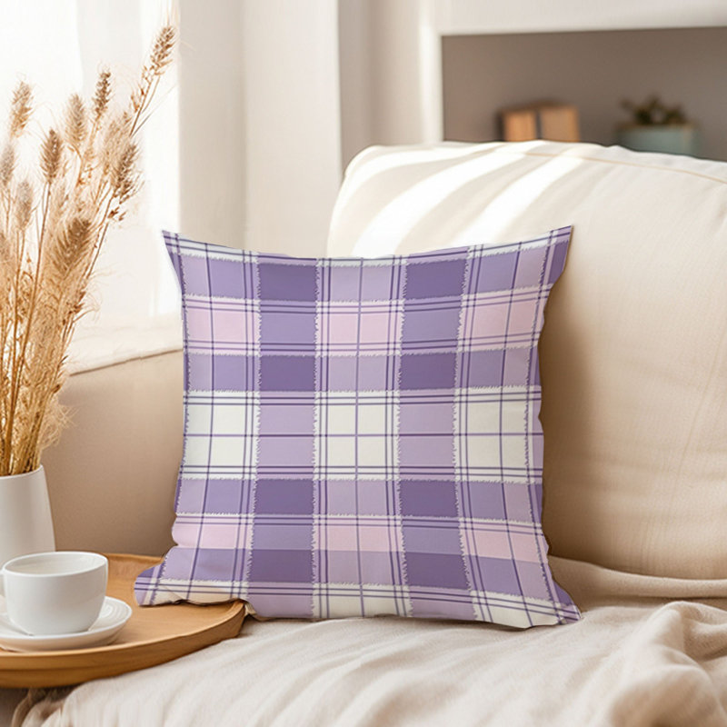 Purple Plaid Pattern VII Modern, 20"H x 20"W