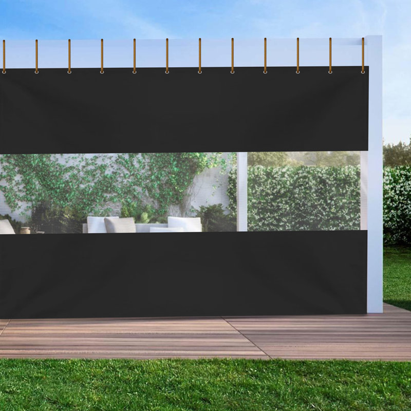 Heavy Duty Outdoor Clear Panel Curtain, All Weather Resistant Tarp Curtain for Pergola,Porch,Gazebo, 4' H x 10' W