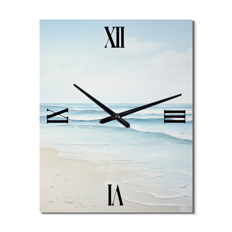Photo de plage Tranquil Waters I - Horloge murale nautique et de plage, Médium